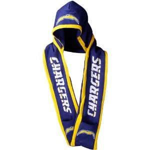   NFL San Diego Chargers Navy Blue Hooded Knit Scarf