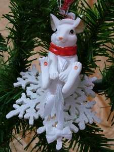 New Christmas Santa Hat Mouse Ornament Mice Snowflake  