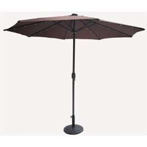   93137 9 Solar LED Market Umbrella Color Brown Patio, Lawn & Garden