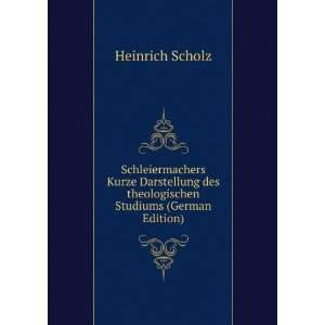   des theologischen Studiums (German Edition) Heinrich Scholz Books