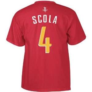  Houston Rockets Luis Scola Name & Number T Shirt (Red 