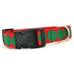  Small Red & Green Christmas Holiday Dot Dog Collar 1 
