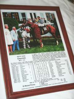 Secretariat Kentucky Derby Chart  1973 Framed Print  