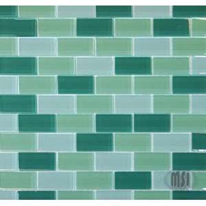  Montego Sela Brick Green Blend 1x2 Cystallized Brick Glass 