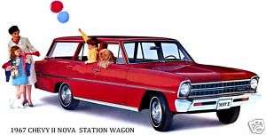 1967 CHEVROLET ~ CHEVY II NOVA WAGON (RED) MAGNET  