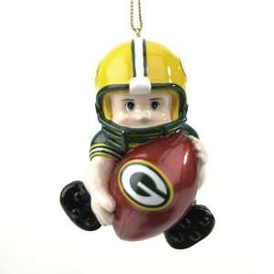   Green Bay Packers Little Guy Football Player Christmas Ornaments 3