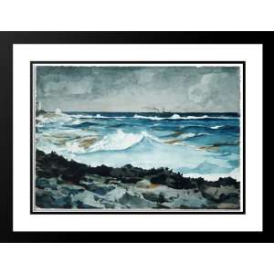   Framed and Double Matted Shore and Surf, Nassau