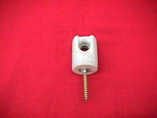 Small Porcelain Wire Holder Screw Knob Electrical Wood  