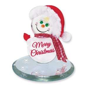  Snowman Merry Christmas Glass Figurine Jewelry