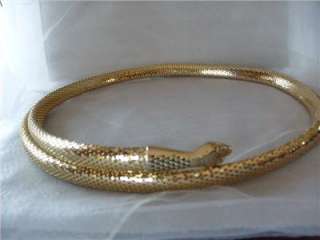 Vintage Whiting & Davis Gold Snake Belt Wrap Around 39  