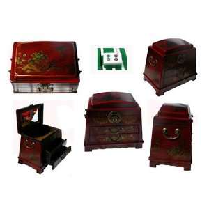   Chinese Leather Bird and Flower Mah Jong Set 