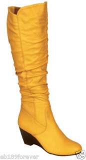 Women OverKnee Boot Casual Dress Slouch Wedge Heel shoe  