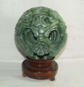 splendiferous Chinese jade flower magic Puzzle Ball  