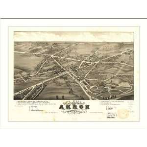  Historic Akron, Ohio, c. 1882 (L) Panoramic Map Poster 