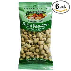 Snak Club Salted Pistachios, 6 ounce bags, (Pack of 6)  