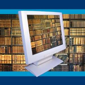  Images of Book Shelves on Computer Screen Photographic 