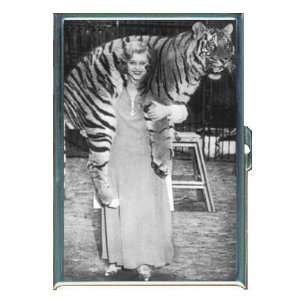  Circus Lady Tiger Retro Photo ID Holder, Cigarette Case or 