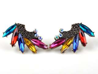 NEW fashion angel fly wings crystal multicolor rhinestone earrings 