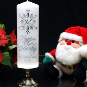    Happy Holidays   Swarovski Snowflake candle