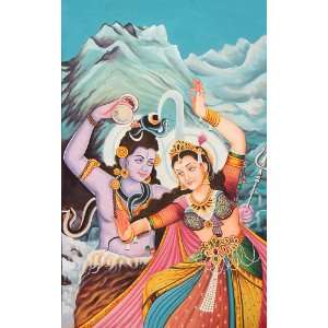  Ash Smeared Lord Shiva Dancing with Mother Parvati   Water 