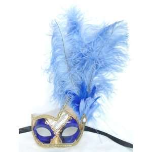  Light Blue Music Ciuffo Onda Feather Venetian Masquerade 