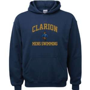 Clarion Golden Eagles Navy Youth Mens Swimming Arch Hooded Sweatshirt