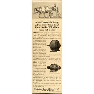  1915 Vintage Ad Westinghouse Electric Small Motors Oxen 