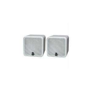  Pyle 4 200 Watt Mini Cube Speaker   White Electronics