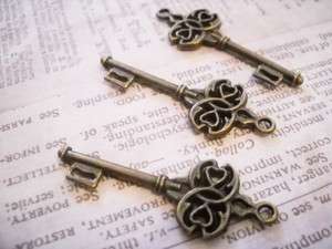 Skeleton Key Pendants Charms Steampunk 45mm Bronze Keys  25pc 50pc 