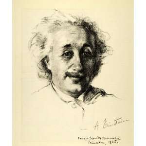 1936 Print Albert Einstein Portrait Carola Spaeth Art Physics Science 