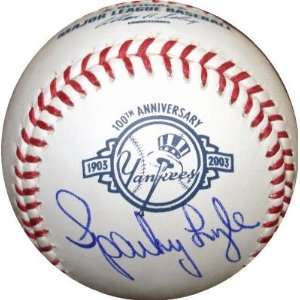  Sparky Lyle Autographed Baseball   100th Anniversary Major 