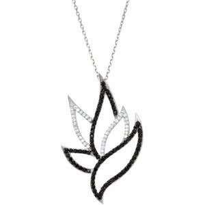   Silver 1/5 Ct Tw Genuine Black Spinel Diamond Necklace Jewelry