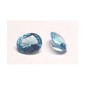  12x8mm Oval Faceted Simulated Aquamarine Arts, Crafts 