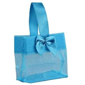 Mini Sheer Organza Tote Turquoise Wedding Bridal Shower Favor Gift Bag 
