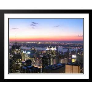 New York City Panoramic Skyline (Right) 20x23 Framed and Double Matted 