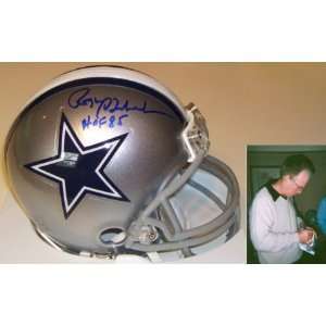  Roger Staubach Signed Mini Helmet   Riddell Cowboys 