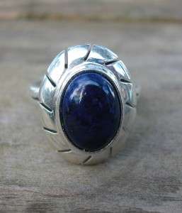  Taxco Mexico Sterling Silver Dark Navy Blue Lapis Ring Size 10 New 