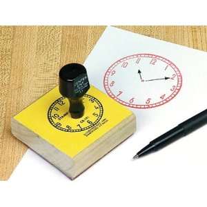 Childcraft Clock Face Stamp with Washable Red Stamp Pad   2 1/2 x 2 3 