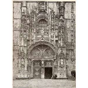  1895 Print Hieronymites Monastery Belem Lisbon Portugal 