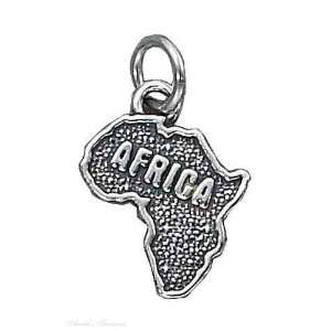  Sterling Silver Africa Continent Charm Jewelry
