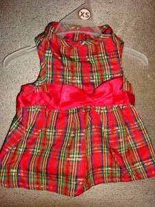 Puppy/Dog RED PLAID FANCY CHRISTMAS DRESS Simply Wag small  
