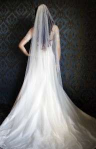   Exclusive Collection Diamond Edge Silk Tulle Bride Veil V D1CS Vega