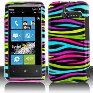 HTC Arrive 7575 Rainbow Zebra Hard Case Cover Phone Protector (free 