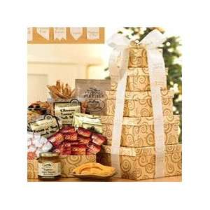  Best Wishes Elegant Gift Tower   Gourmet Food Gift Basket 