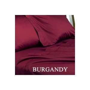  Count 100% Egyptian Cotton Solid Sateen Single Ply Yarn Burgundy King