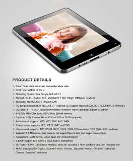   Android 2.3.3 Touchscreen Tablet 4G 3G WiFi Camera 886424210047  