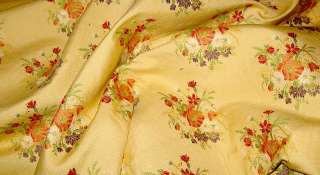 8y Italian Floral Embroidered Drapery Upholstery Fabric  