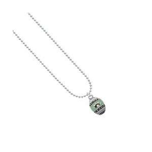  Egg Teal & Blue Silver Plated Delicate Ball Chain Charm 