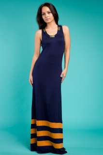 Orange   Navy Stripe Clothing Company Romeo & Juliet Couture Long Maxi 