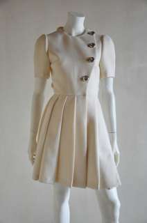   2011 RUNWAY White Virgin Wool Gabardine Backless Dress 40/6 NWT  